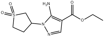 1H-Pyrazole-4-carboxylic acid, 5-aMino-1-(tetrahydro-1,1-dioxido-3-thienyl)-, ethyl ester Struktur