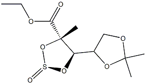 (4S,5R)-ethyl 5-((R)-2,2-diMethyl-1,3-dioxolan-4-yl)-4-Methyl-1,3,2-dioxathiolane-4-carboxylate 2-oxide Struktur