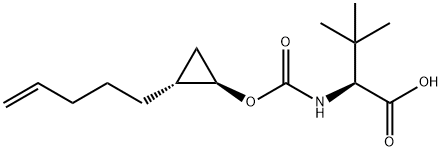 L-Valine, 3-Methyl-N-[[[(1R,2R)-2-(4-penten-1-yl)cyclopropyl]oxy]carbonyl]- Struktur