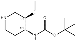 trans-4-(Boc-aMino)-3-Methoxypiperidine Struktur