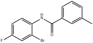 N-(2-ブロモ-4-フルオロフェニル)-3-メチルベンズアミド 化學(xué)構(gòu)造式