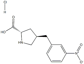 (2S,4R)-4-(3-nitrobenzyl)pyrrolidine-2-carboxylic acid hydrochloride Struktur