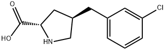 (2S,4R)-4-(3-chlorobenzyl)pyrrolidine-2-carboxylic acid Struktur