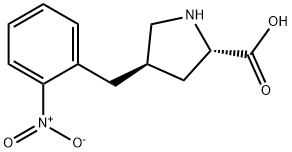 (2S,4R)-4-(2-nitrobenzyl)pyrrolidine-2-carboxylic acid Struktur