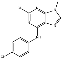 2-chloro-N-(4-chlorophenyl)-9-Methyl-9H-purin-6-aMine Struktur