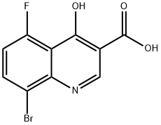 8-BroMo-5-fluoro-4-hydroxy-quinoline-3-carboxylic acid Struktur