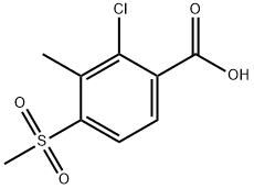 2-chloro-3-(Methylsulfonyl)benzoic acid Struktur