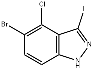 3-Iodo-4-chloro-5-broMo-(1H)indazole Struktur