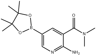 2-AMINO-N,N-DIMETHYL-5-(4,4,5,5-TETRAMETHYL-1,3,2-DIOXABOROLAN-2-YL)-3-PYRIDINECARBOXAMIDE Struktur