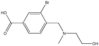 3-BroMo-4-(((2-hydroxyethyl)(Methyl)aMino)Methyl)benzoic acid Struktur