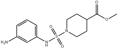 1-[[(3-AMinophenyl)aMino]sulfonyl]-4-piperidinecarboxylic acid Methyl ester Structure