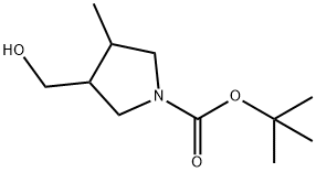 1-Pyrrolidinecarboxylic acid, 3-(hydroxyMethyl)-4-Methyl-, 1,1-diMethylethyl ester Struktur