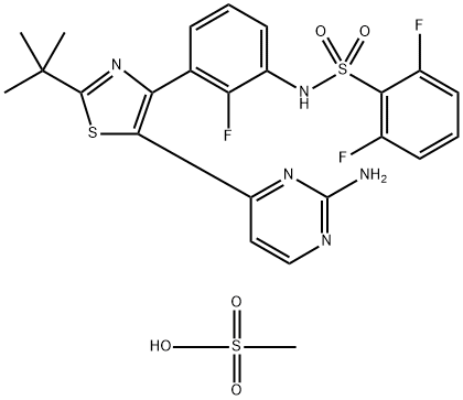 Dabrafenib Mesylate(GSK-2118436B) Structure