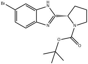 S-1-Pyrrolidinecarboxylic acid, 2-(6-bromo-1H-benzimidazol-2-yl)-, 1,1-dimethyleth Struktur