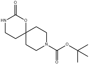 tert-butyl 2-oxo-1-oxa-3,9-diazaspiro[5.5]undecane-9-carboxylate Struktur