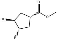 (1S,3S,4S)-Methyl 3-fluoro-4-hydroxycyclopentanecarboxylate Struktur