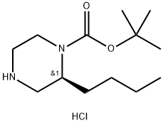 (S)-tert-Butyl 2-butylpiperazine-1-carboxylate hydrochloride Struktur