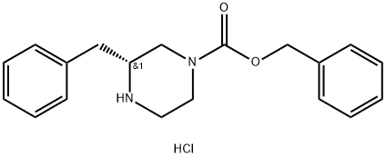 (R)-Benzyl 3-benzylpiperazine-1-carboxylate hydrochloride Struktur