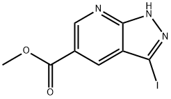 Methyl 3-iodo-1H-pyrazolo[3,4-b]pyridine-5-carboxylate Struktur