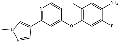 BenzenaMine, 2,5-difluoro-4-[[2-(1-Methyl-1H-pyrazol-4-yl)-4-pyridinyl]oxy]- Struktur