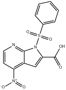 1-(Phenylsulphonyl)-4-nitro-7-azaindole-2-carboxylic acid Struktur