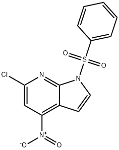 1-(Phenylsulfonyl)-4-nitro-6-chloro-7-azaindole Struktur