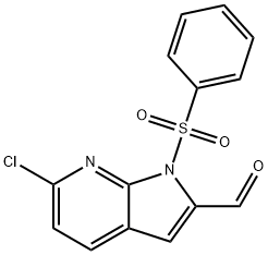 1-(Phenylsulphonyl)-6-chloro-7-azaindole-2-carbaldehyde Struktur