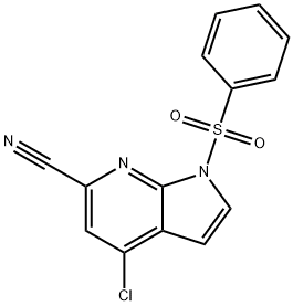 1-(Phenylsulphonyl)-6-cyano-4-chloro-7-azaindole Struktur