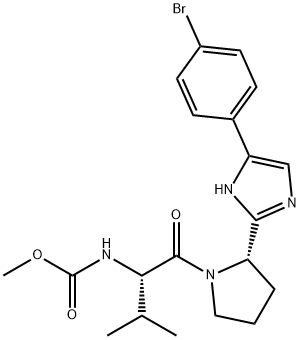 Methyl ((S)-1-((S)-2-(4-(4-broMophenyl)-1H-iMidazol-2-yl)pyrrolidin-1-yl)-3-Methyl-1-oxobutan-2-yl)carbaMate Struktur