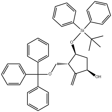 (1R,3R,4S)-4-(tert-butyldiphenylsilyloxy)-2-Methylene-3-(trityloxyMethyl)cyclopentanol Struktur