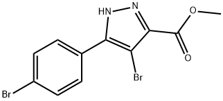 Methyl 4-broMo-3-(4-broMophenyl)-1H-pyrazole-5-carboxylate Struktur