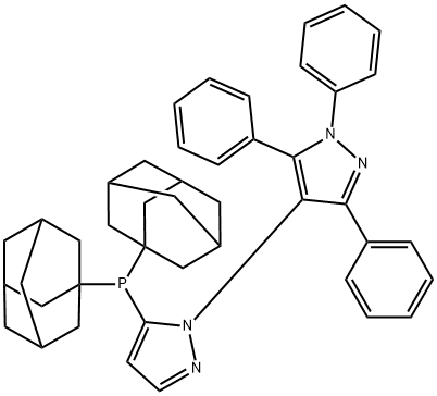 5-(Di(adamantan-1-yl)phosphino)-1',3',5'-triphenyl-1'H-1,4'-bipyrazole Struktur