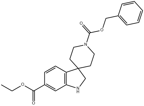 1'-BENZYL 6-ETHYL SPIRO[INDOLINE-3,4'-PIPERIDINE]-1',6-DICARBOXYLATE Struktur