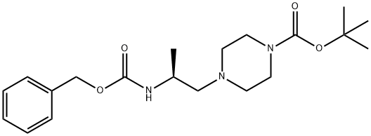 (S)-tert-butyl 4-(2-(benzyloxycarbonylamino)propyl)piperazine-1-carboxylate Struktur