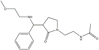 N-(2-(3-((2-methoxyethylamino)(phenyl)methyl)-2-oxopyrrolidin-1-yl)ethyl)acetamide Struktur