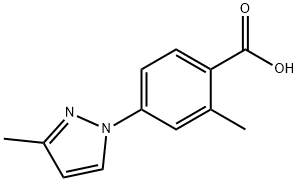 2-Methyl-4-(3-methyl-1H-pyrazol-1-yl)benzoic acid Struktur