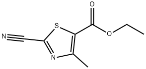 2-Cyano-4-methyl-thiazole-5-carboxylic acid ethyl ester Struktur