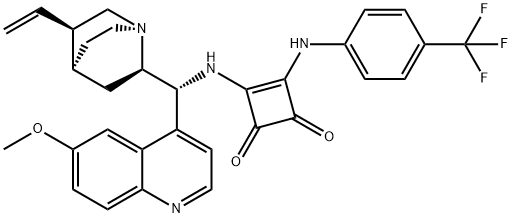 3-[[(9R)-6'-Methoxycinchonan-9-yl]aMino]-4-[[4-(trifluoroMethyl)phenyl]aMino]-3-Cyclobutene-1,2-dione Struktur