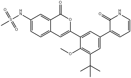 N-[3-[3-tert-Butyl-2-Methoxy-5-(2-oxo-1H-pyridin-3-yl)phenyl]-1-oxo-isochroMen-7-yl]MethanesulfonaMide Struktur