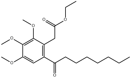 Benzeneacetic acid, 2,3,4-triMethoxy-6-(1-oxooctyl)-, ethyl ester Struktur