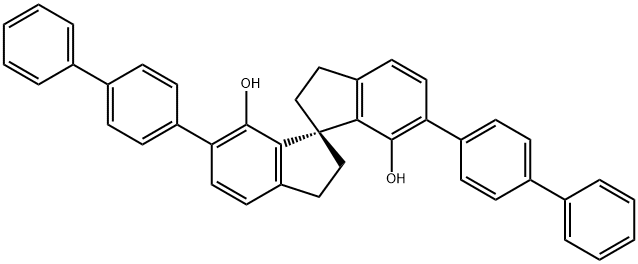 (1S)- 6,6'-bis([1,1'-biphenyl]-4-yl)-2,2',3,3'-tetrahydro-1,1'-Spirobi[1H-indene]-7,7'-diol Struktur