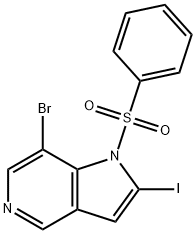 1-(Phenylsulfonyl)-7-broMo-2-iodo-5-azaindole Struktur