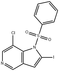 1-(Phenylsulfonyl)-7-chloro-2-iodo-5-azaindole Struktur