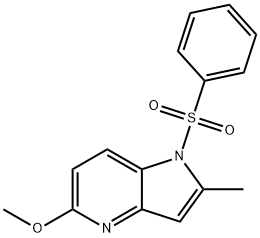 2-Methyl-5-Methoxy-1-(phenylsulfonyl)-4-azaindole Struktur