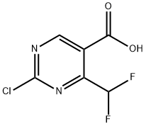 2-Chloro-4-difluoromethyl-pyrimidine-5-carboxylic acid Struktur