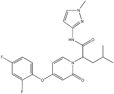 2-(4-(2,4-difluorophenoxy)-2-oxopyridin-1(2H)-yl)-4-Methyl-N-(1-Methyl-1H-pyrazol-3-yl)pentanaMide Struktur