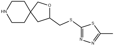 3-[[(5-Methyl-1,3,4-thiadiazol-2-yl)thio]Methyl]-2-oxa-8-azaspiro[4.5]decane Structure