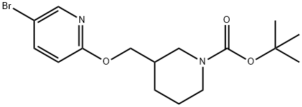 3-(5-BroMo-pyridin-2-yloxyMethyl)-piperidine-1-carboxylic acid tert-butyl ester Struktur