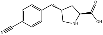 (2S,4R)-4-(4-cyanobenzyl)pyrrolidine-2-carboxylic acid Struktur