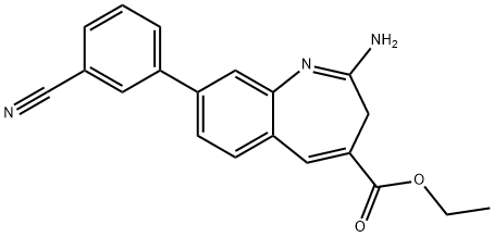 3H-1-Benzazepine-4-carboxylic acid, 2-aMino-8-(3-cyanophenyl)-, ethyl ester Struktur